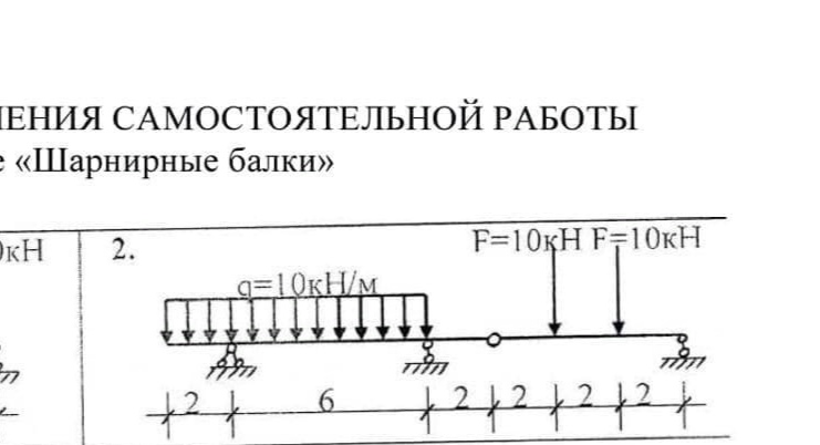 Самостоятельная работа по теме "Шарнирные балки"
